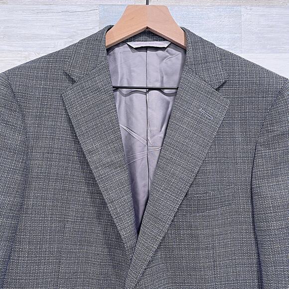 Samuelsohn Tweed Blazer Sport Coat Gray 2 Button Wool Super 110s Mens 40R - Picture 2 of 8